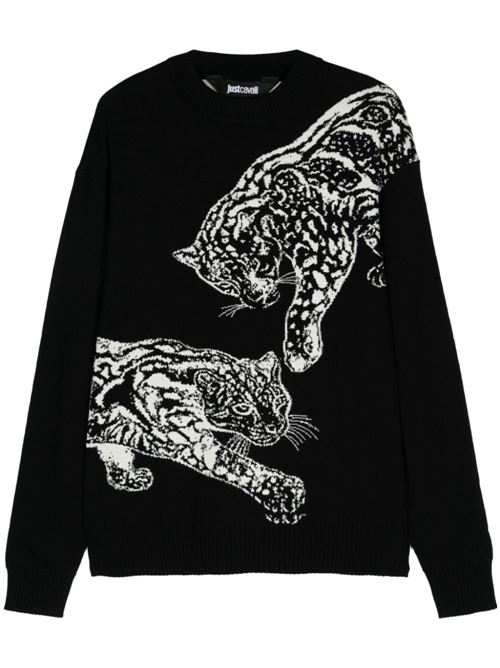 Maglia uomo con tigre JUST CAVALLI | 77OAFM40CMN78QS8